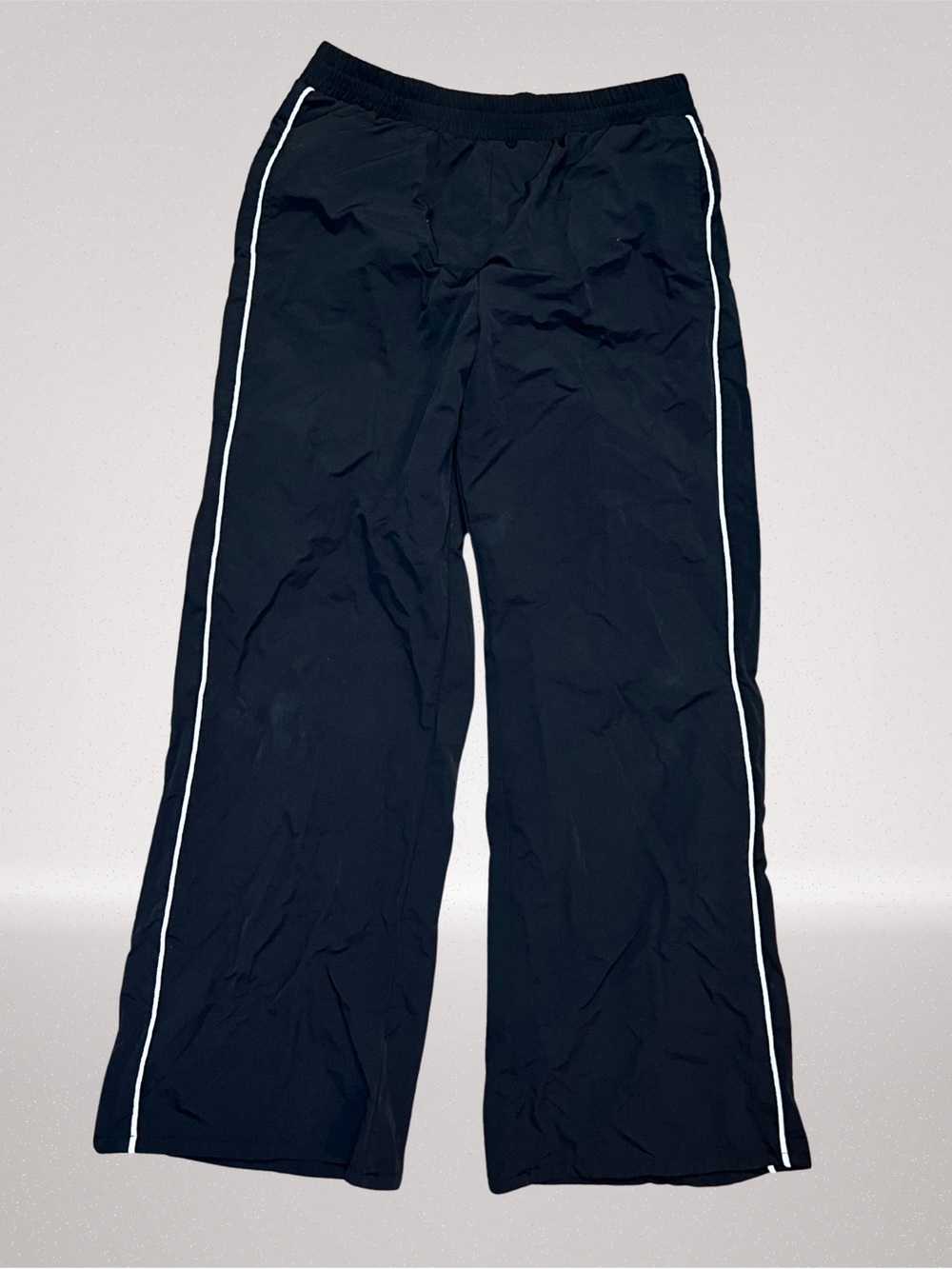 Art Class Girls Black Wide Leg Track Pants Size XL 14/16 White Piping